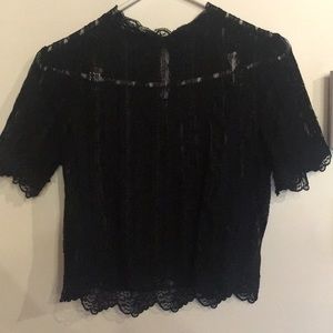 Goth black lace top